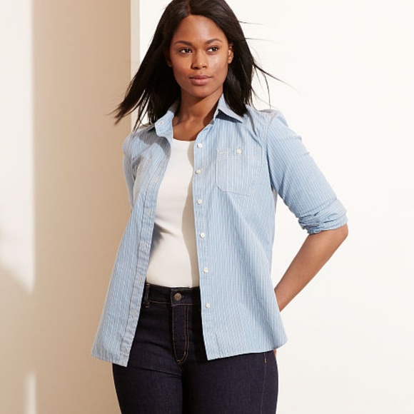 Lauren Ralph Lauren Tops - Ralph Lauren Pinstriped Dobby Shirt